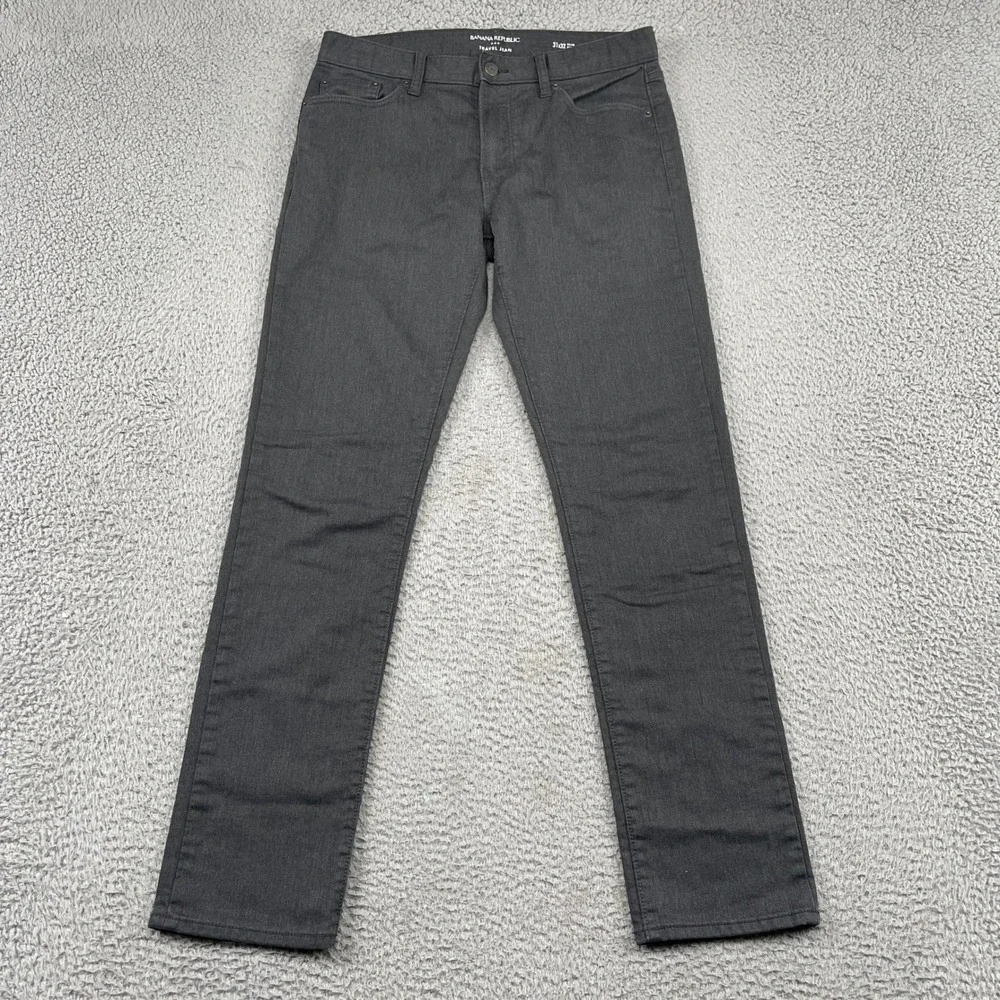 Banana Republic Travel Jean Mens 31x32 Gray Slim Fit Stretch Five Pocket Pants